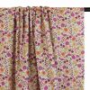 Tissu batiste coton fleurs - rose fuchsia x 10 cm