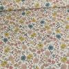 Tissu batiste coton fleurs - rose pale x 10 cm
