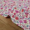 Tissu batiste coton fleurs - rose x 10 cm