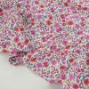 Tissu batiste coton fleurs - rose x 10 cm