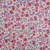 Tissu batiste coton fleurs - rose x 10 cm