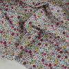 Tissu batiste coton fleurs anglaises - rouges x 10 cm