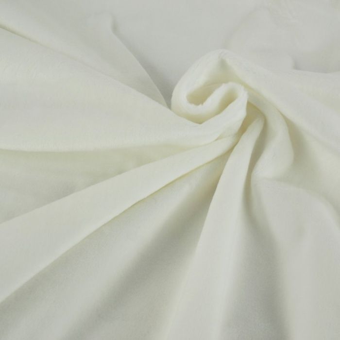 Tissu minky oeko-tex - blanc cassé x 10 cm