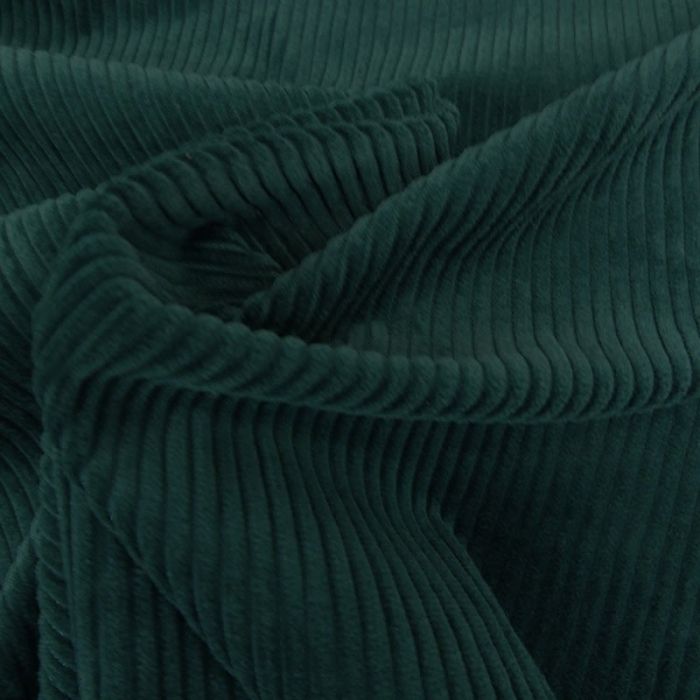 Tissu velours côtelé uni - vert canard x 10 cm