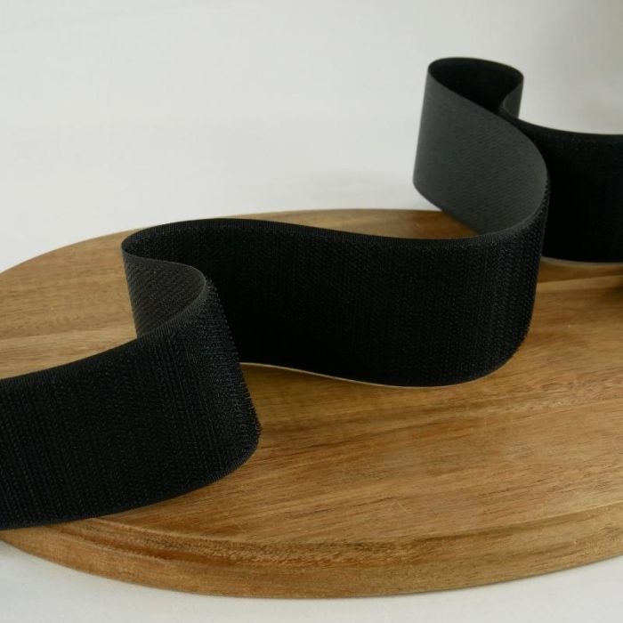 Bande scratch type Velcro à coudre 50 mm - Noir x 10 cm