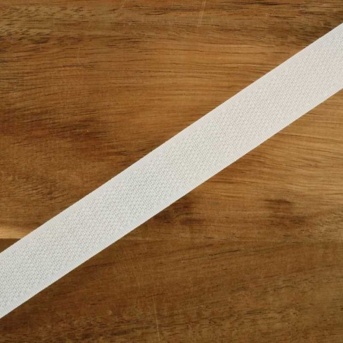 Bande scratch type Velcro à coudre 20 mm - Blanc x 10 cm