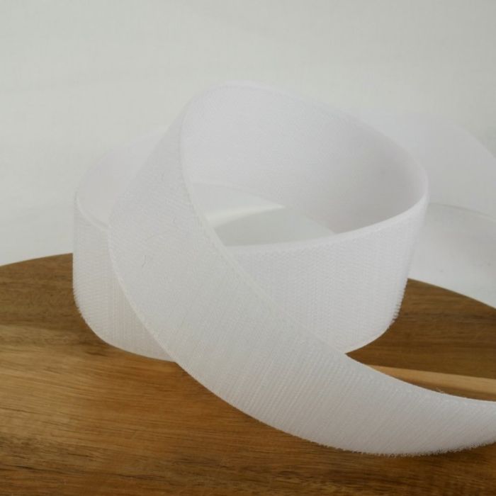 Bande scratch type Velcro à coudre 50 mm - Blanc x 10 cm