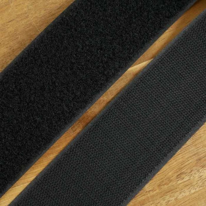 Bande scratch type Velcro à coudre 50 mm - Noir x 10 cm