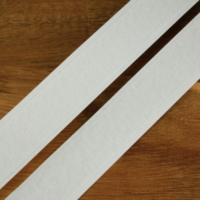 Bande scratch type Velcro adhésif 20 mm - blanc x 10 cm