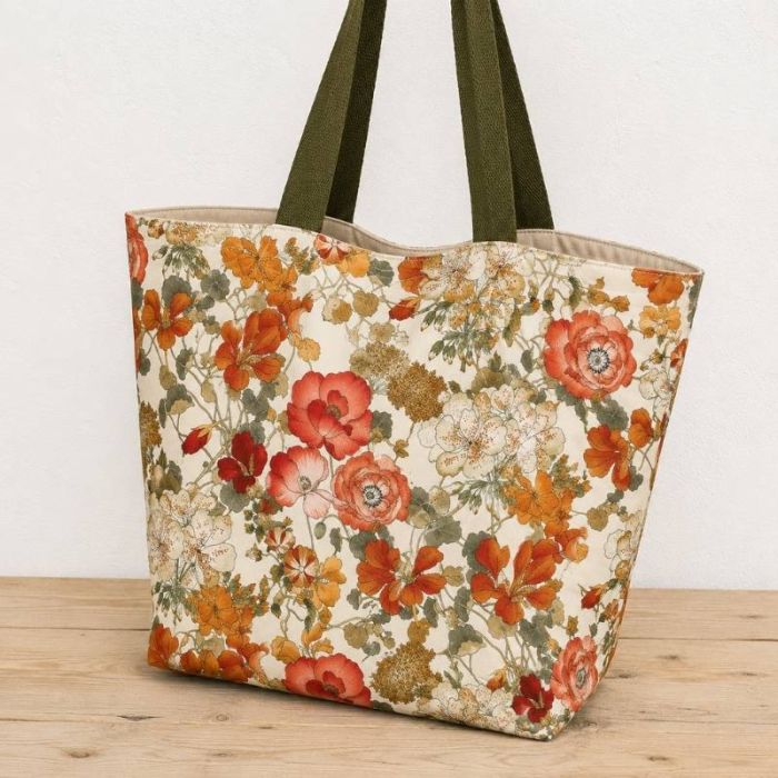 Kit couture Tote Bag à fleurs capucines orange