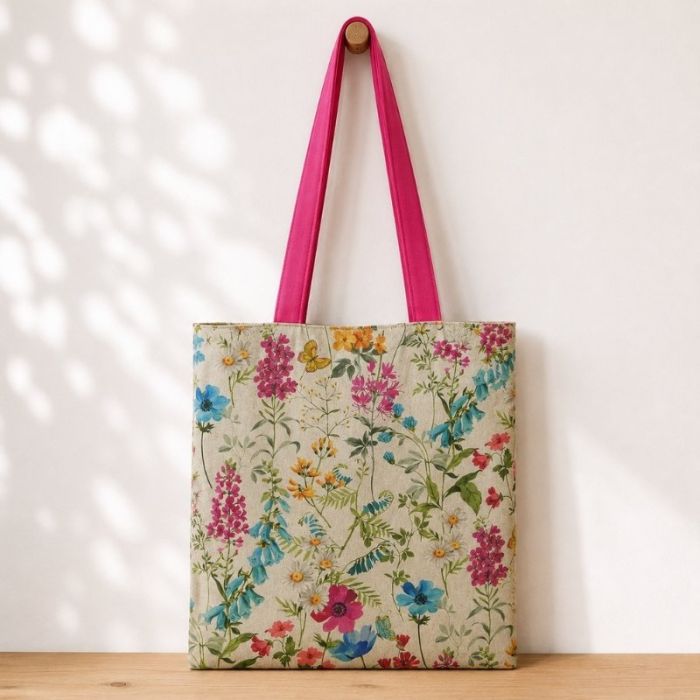 Kit - Tote Bag réversible à motif herbier de fleurs