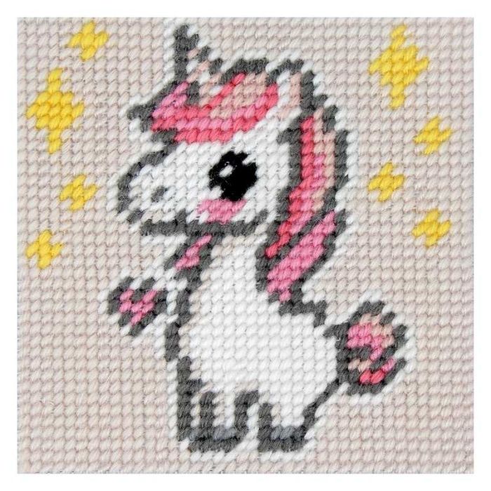 Kit à broder canevas enfant - Licorne
