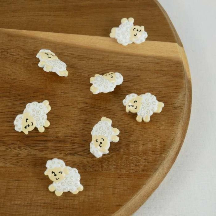 Bouton enfant mouton blanc 21 mm x 1