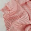 Tissu coton viscose à rayures - rose corail x 10 cm