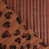 Tissu matelassé réversible coeurs léopard - terracotta x 10 cm