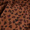 Tissu matelassé réversible coeurs léopard - terracotta x 10 cm