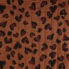 Tissu matelassé réversible coeurs léopard - terracotta x 10 cm