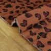Tissu matelassé réversible coeurs léopard - terracotta x 10 cm