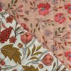 Tissu matelassé réversible fleurs bohème - rose x 10 cm
