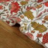 Tissu matelassé réversible fleurs bohème - rose x 10 cm
