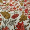 Tissu matelassé réversible fleurs bohème - rose x 10 cm
