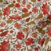 Tissu matelassé réversible fleurs bohème - rose x 10 cm