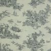 Tissu viscose toile de Jouy gris - écru x 10 cm