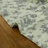 Tissu viscose toile de Jouy gris - écru x 10 cm