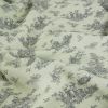 Tissu viscose toile de Jouy gris - écru x 10 cm