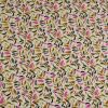 Tissu viscose oeko-tex pétales rose - écru x 10 cm