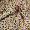 Tissu viscose oeko-tex pétales rose - écru x 10 cm