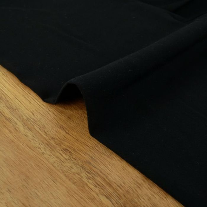 Tissu popeline viscose uni - noir x 10 cm