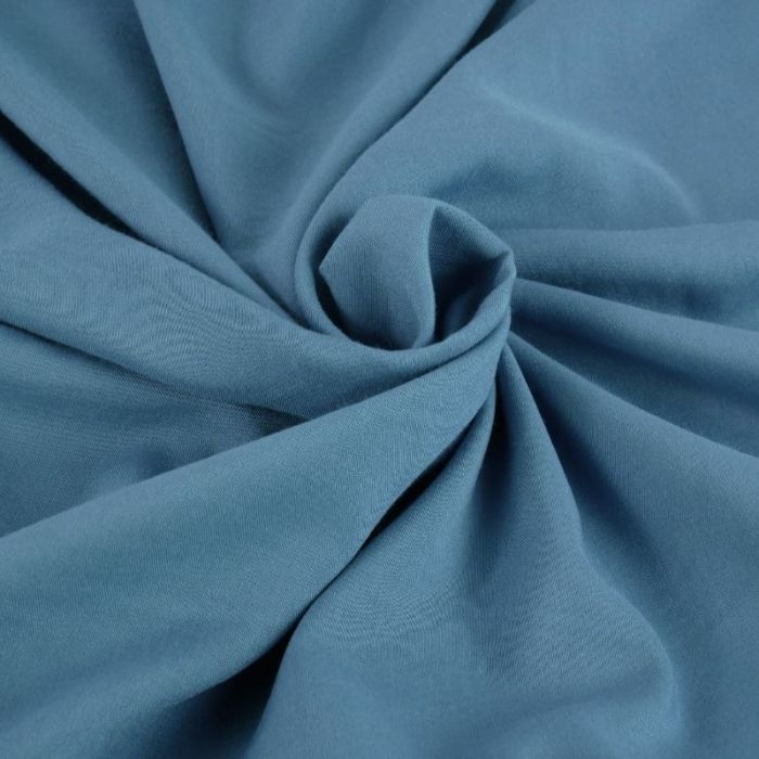 Tissu popeline viscose uni - bleu denim x 10 cm