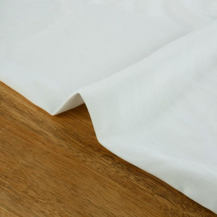 Tissu popeline viscose uni - blanc x 10 cm