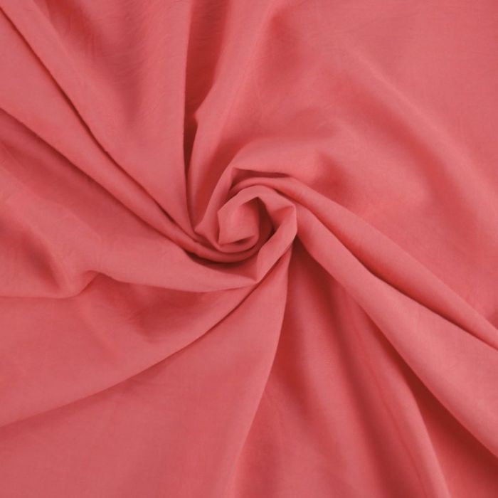 Tissu popeline viscose uni - rose corail x 10 cm