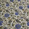 Tissu matelassé réversible fleurs indiennes - beige x 10 cm