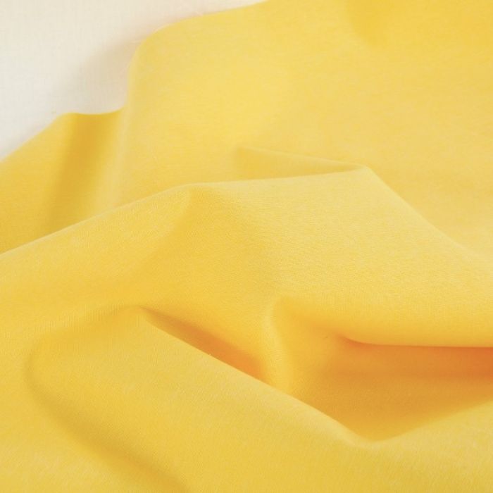 Tissu popeline coton chiné - jaune x 10 cm