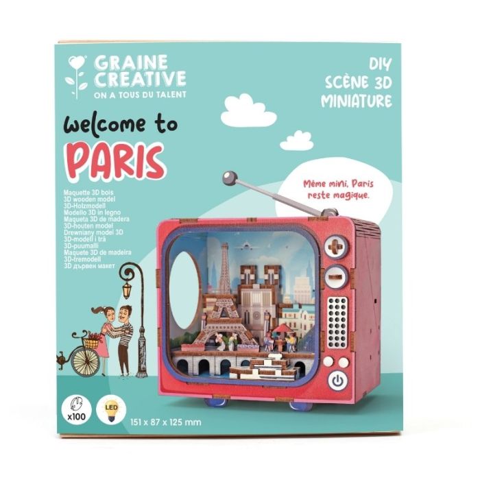 Maquette 3D en bois TV Paris - Graine créative
