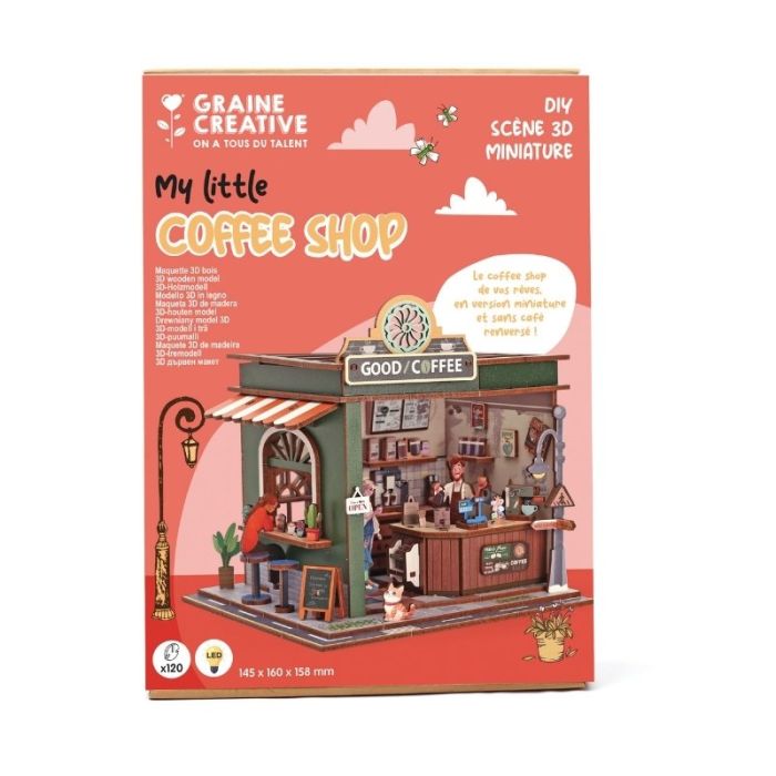 Maquette 3D en bois Coffee shop - Graine créative