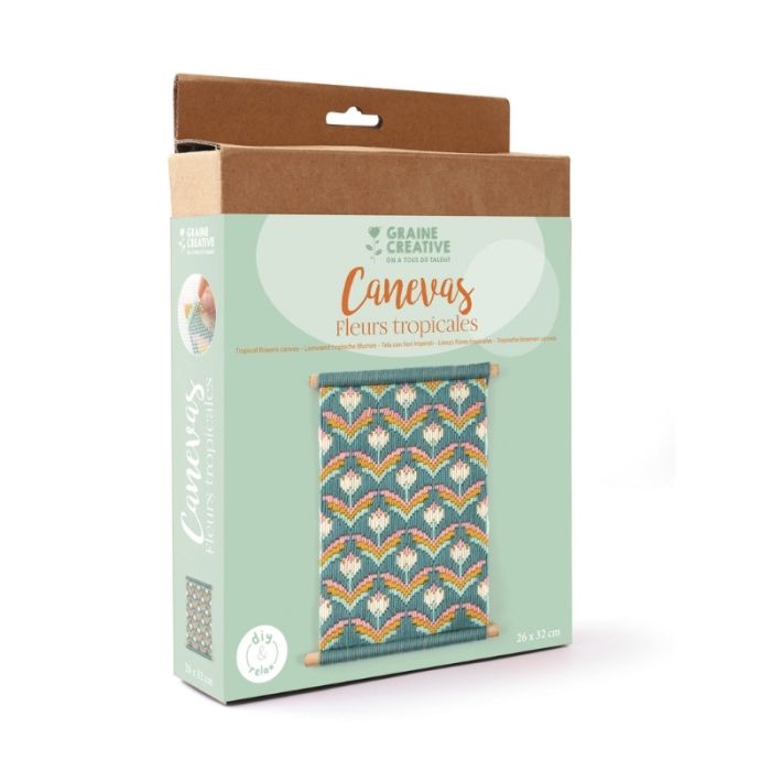 Kit Canevas Fleurs tropicales - Graine créative