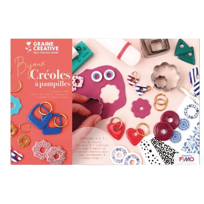 Kit Bijoux Fimo Créoles à pampilles - Graine créative