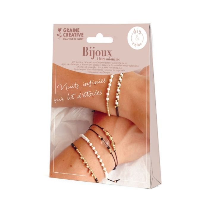 Kit Bijoux bracelets or et noir - Graine créative