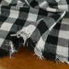 Tissu flanelle coton carreaux lurex haute couture - noir x 10 cm