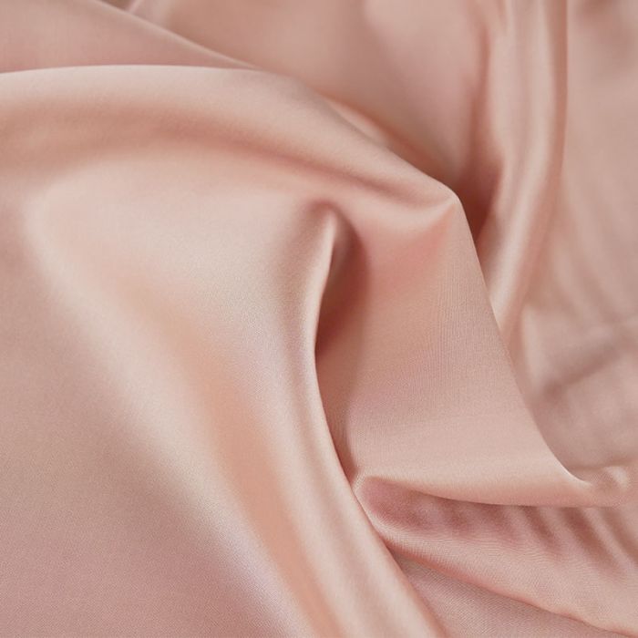 Tissu satin viscose uni - rose poudré x 10 cm
