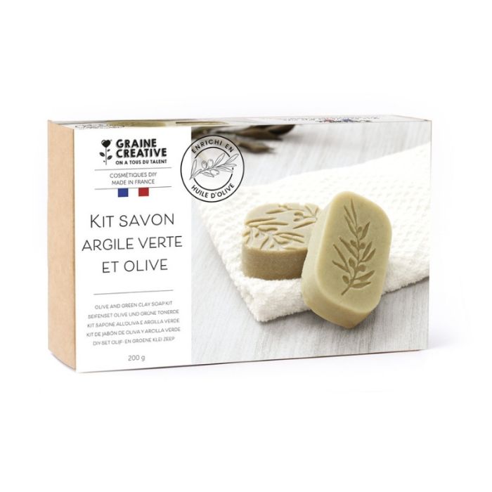 Kit savon Argile verte et olive - Graine créative