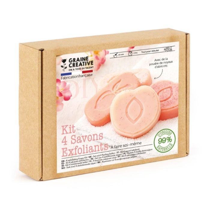 Kit 4 savons exfoliants abricot - Graine créative
