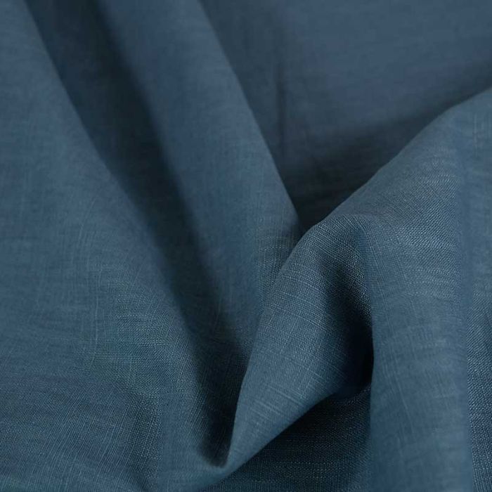 Tissu lin uni oeko-tex - pétrole x 10 cm