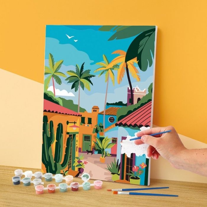 Peinture au numéro Village mexicain 30 x 40 cm - Graine créative