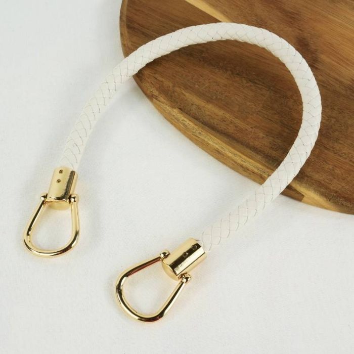 Anse poignée pour sac simili cuir - blanc