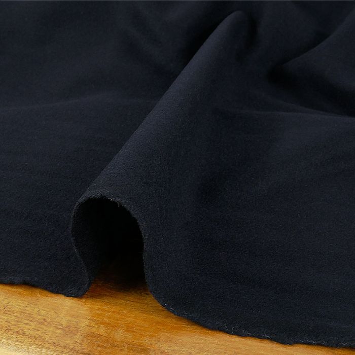 Tissu drap de laine fin - bleu foncé x 10 cm